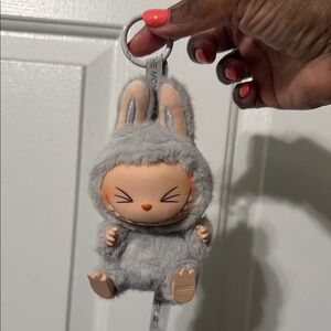 Labubu  Gray Plush  Keychain
